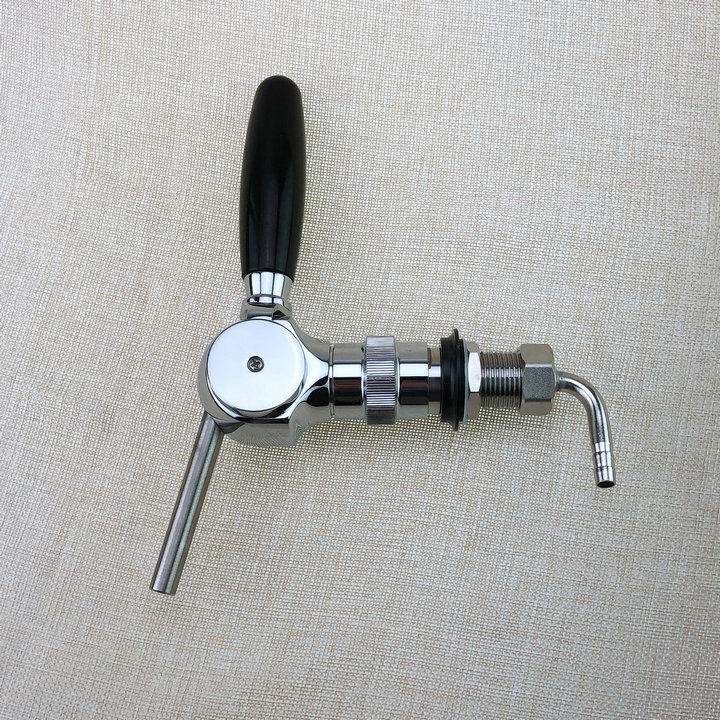 Grifo de cerveza belga con vástago roscado de 30mm y accesorio para manguera, grifo de cerveza con bola de control de flujo, material DE LATÓN, para cerveza casera