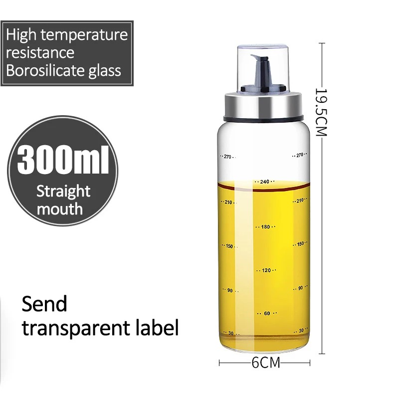 Botella de aceite de condimentos para cocina, botella de salsa, botellas de almacenamiento de vidrio para aceite y vinagre, dispensador de aceite para cocina, 180/300/500ml: plum