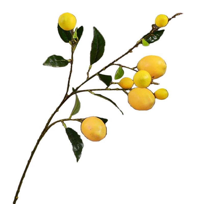 Artificial Lemon Branch Decorative Lifelike Faux Lemon Fruit Decor For Household Party Office Artificial Plants Accessories: Light Yellow