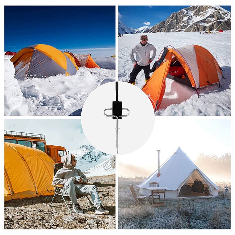 Universal Ice Anchor Kit, Ice Fishing Shelter Anchor Tool for Ice Insert Sewing, Ice Shelter Tent Fixer Accessory