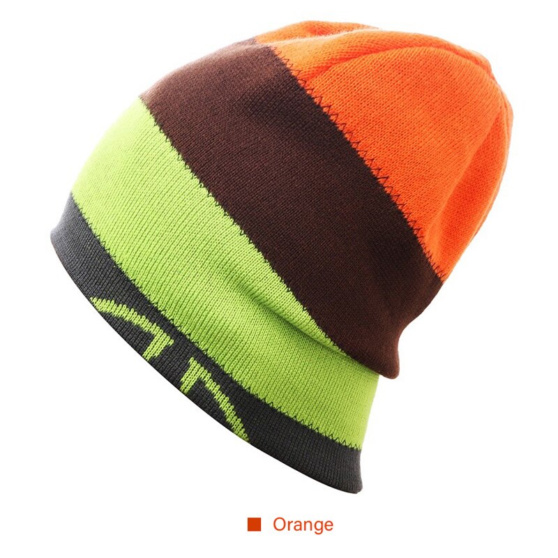 Bonnet D'hiver Mixte Laine - Coupe Classique - Orange Fluo Et Noir - Marque KAELIN - Taille Unique