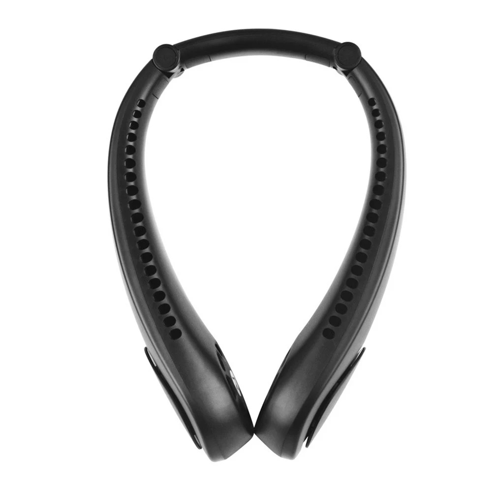 Portable Hanging Neck Fan with Bluetooth Speaker 3 Speeds USB Charging Neck Fan Wearable Music Sound Fan Super Quiet Working: Default Title