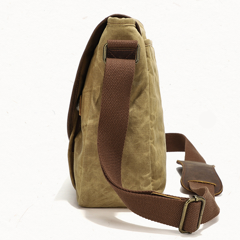 Casual vintage stijl crossbodytas, schoudertas voor heren, canvas, waterdicht, slijtvast, outdoor, reistas