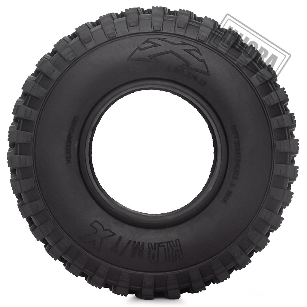 4PCS 1.9" Rubber Voodoo KLR Wheel Tires 105*35mm for 1:10 RC Crawler Axial SCX10 D90 TF2 MST Tamiya