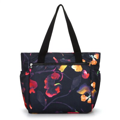 Kwiatowa duża torba na ramię lekka duża pojemność torba na co dzień wodoodporna Oksford wiejski styl torebka damska torba podróżna: 3