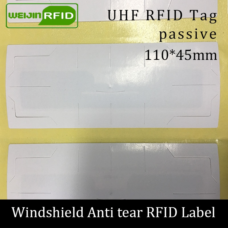 Etiqueta RFID UHF pegatina vehículo parabrisas EPC 6C 915m 868m 860-960M Alien Higgs3 anti-rasgado adhesivo pasivo imprimible Etiqueta RFID