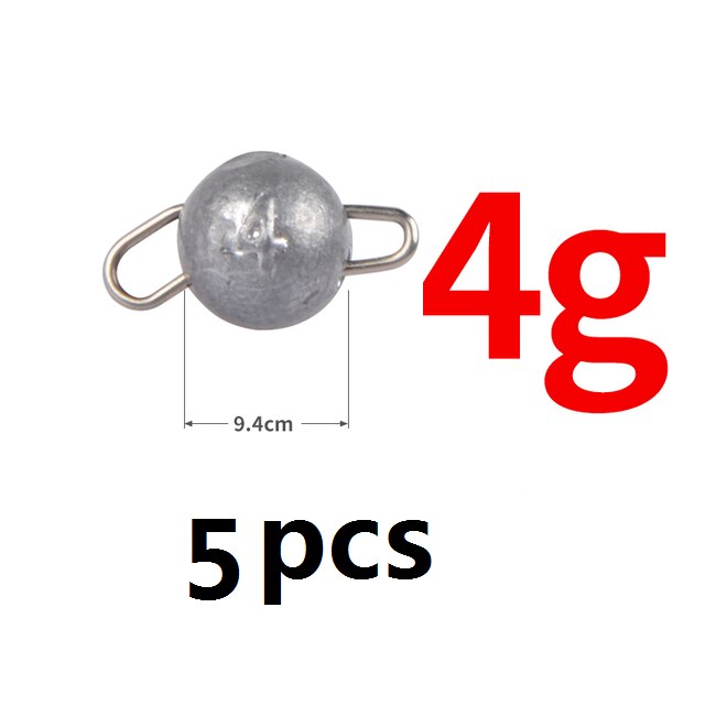 10Stck Platinen Angeln Jig Kopf Kugel Haken Verschärft 2g 4g 6g 8g 10g 12g 14g 16g 18g Tiefe Wasser Weicher Köder Köder Angelgerät: 5Stck  4G