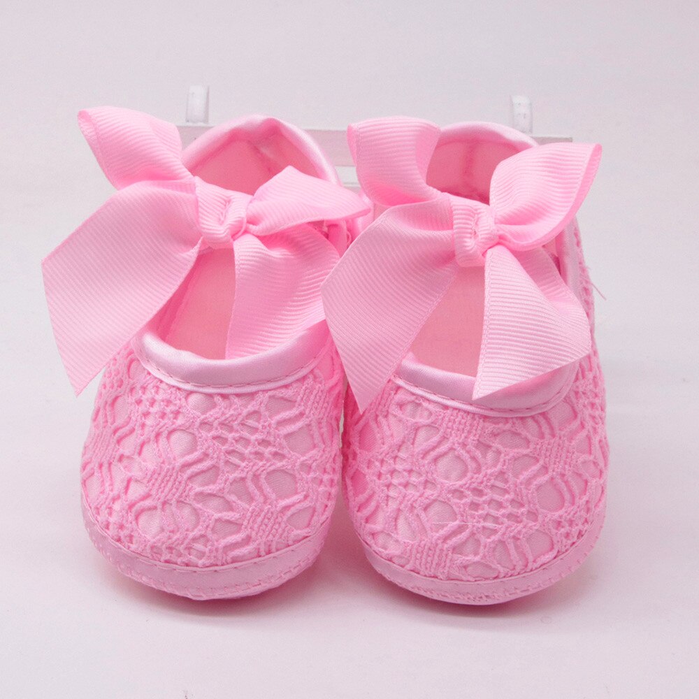 Lace print Footwear for Newborns Infant baby shoes Girls Soft Shoes Soled First Walker Non-slip Bowknot Footwear Crib Shoes