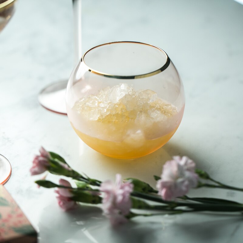 Europa håndmalet guld blyfri krystal glas vin kop pink bæger rødvin glas hjemme cocktail glas dessert kop vand kop