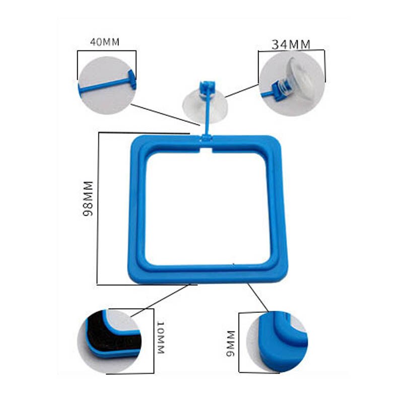 Schwimm Tablett Zubringer Werkzeug Kunststoff Platz/Runde Fütterung Rahmen Blau Aquarium Fütterung Ring Fisch Liefert Aquatische Produkte: Platz