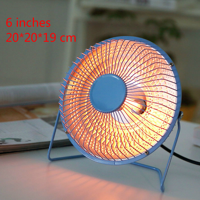 220V 200W Tragbare Büro Heizung Mini Elektrische Heizung Elektrische Hause Heizung Fan Handliche Luft Wärmer Stillen Hause Büro handliche Heizung: 6 Zoll Blau / uns