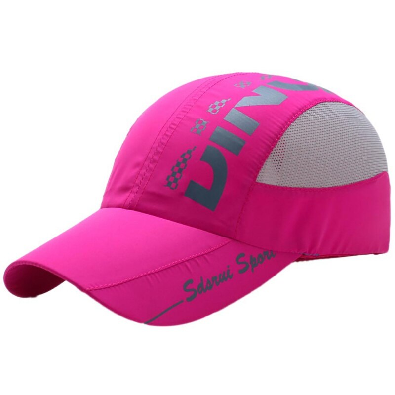 Men Baseball Caps Hat Spring Summer Outdoor Travel Sun Hat Sports Riding Cap Quick Drying Breathable Sports Cap: rose Red