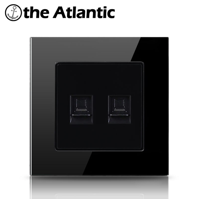 Atlectric  rj45 & tv-portar dubbla  rj45 datauttag tv-port vägguttag dator tv-kontakt paneluttag härdat glas