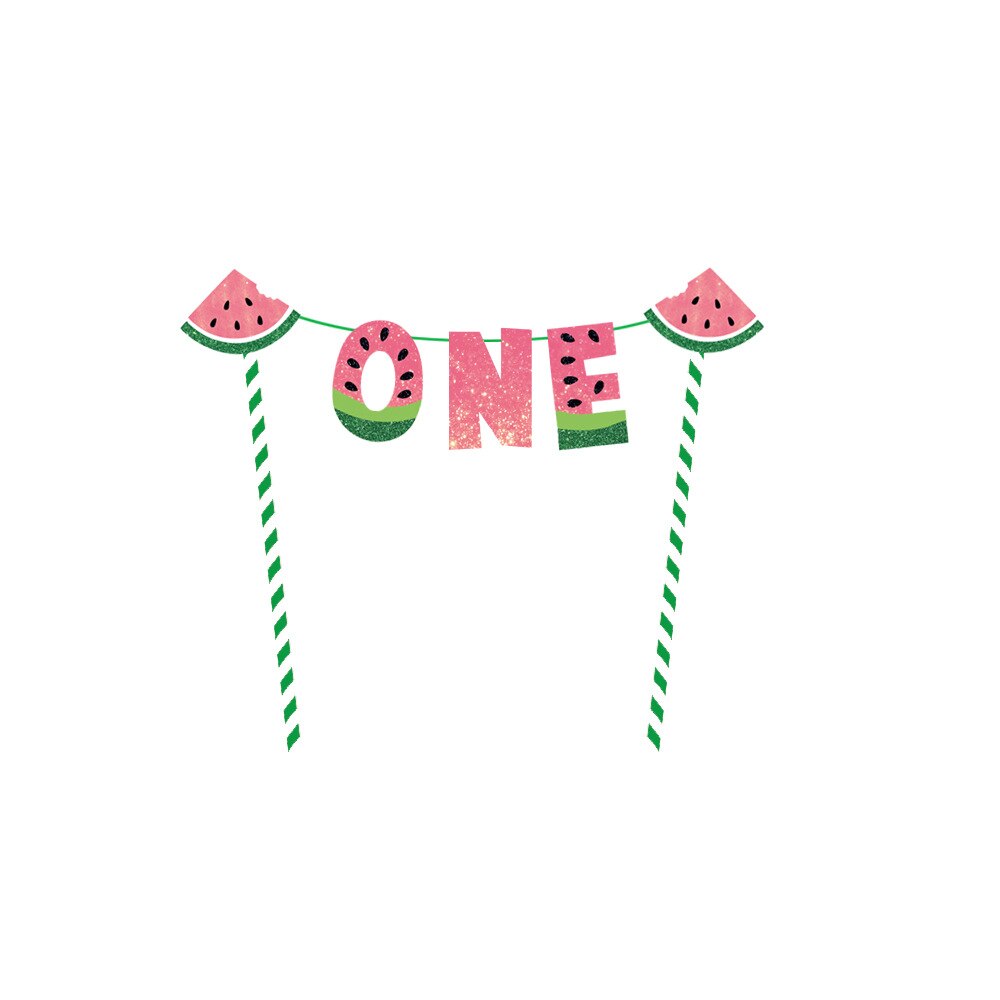 One in a Melon Cake Topper Glitter Watermelon Cupcake Topper 1st Birthday Party Cake Decor Watermelon Themed Kids Party Supplies: Mint Green