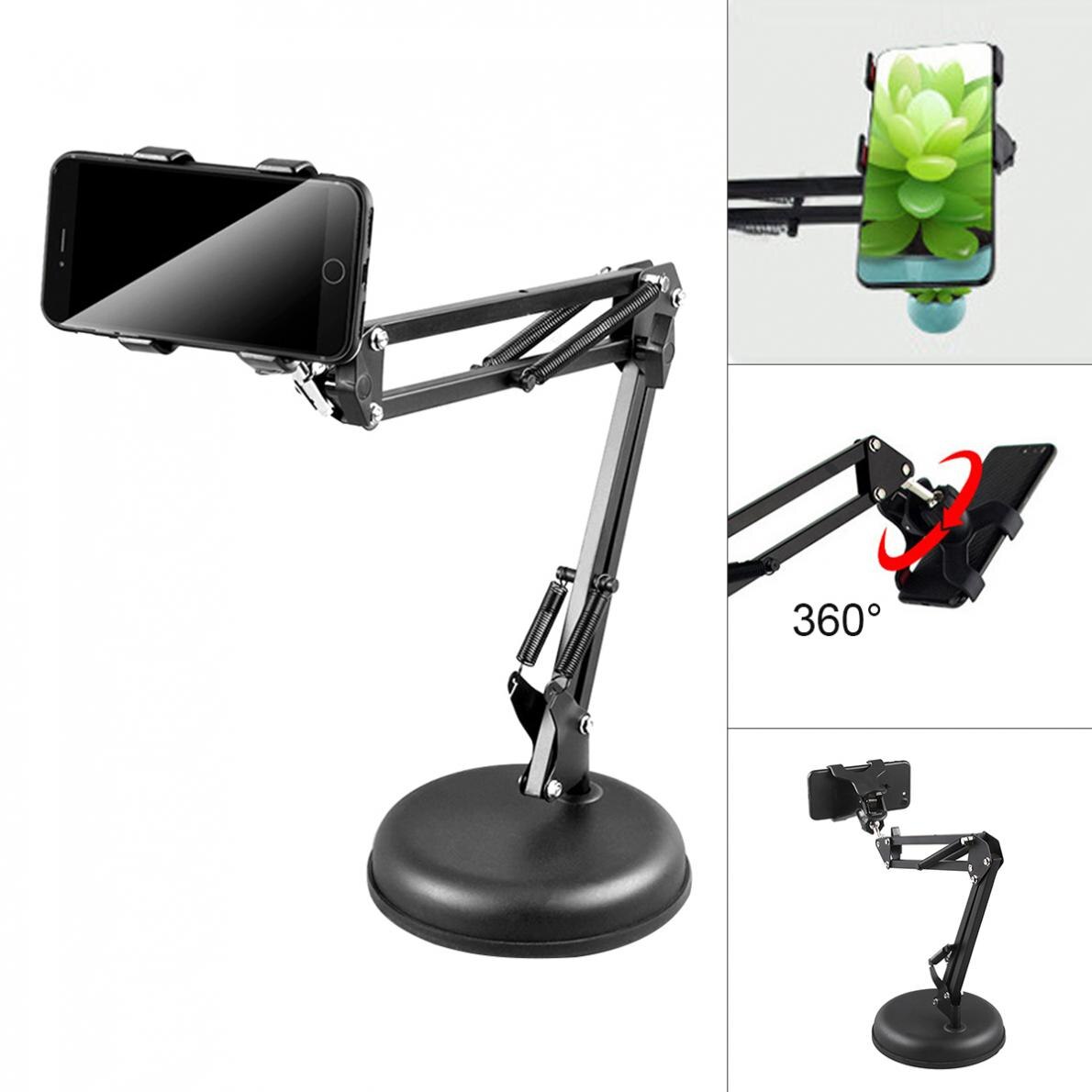 Support de téléphone portable à bras flexibles rotatifs à 360 °, Clips de serrage pour téléphone portable, Support métallique pour Smartphone et bureau