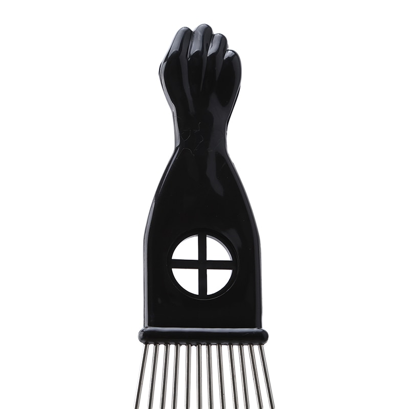 Salon brug sort metal afrikansk pick kam kamme indsæt hår pick kam brede tænder gaffel hår krøllet børste kam