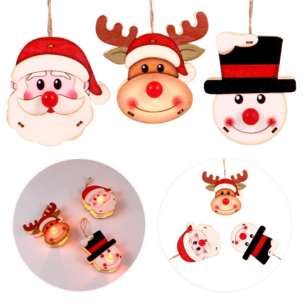 3 stuks hangende, lichtgevende, duurzame led-kersthangers als decoratie voor een feestje, thuis of op de kerstboom