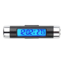 Blauwe Auto Klok Thermometer Kalender Accessoires Thuis Mini 2 In 1 Outlet Lcd