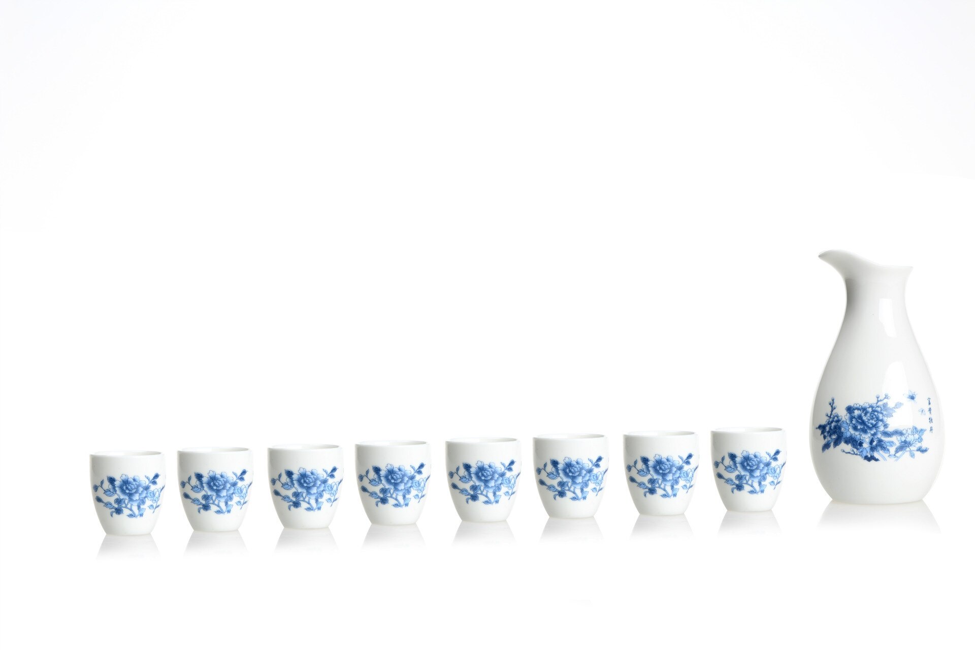 Juego de copas de vino de pingüino, vertedor de cerámica ecológico, suministros de Bar, 1 olla, 8 tazas en una caja de: 7