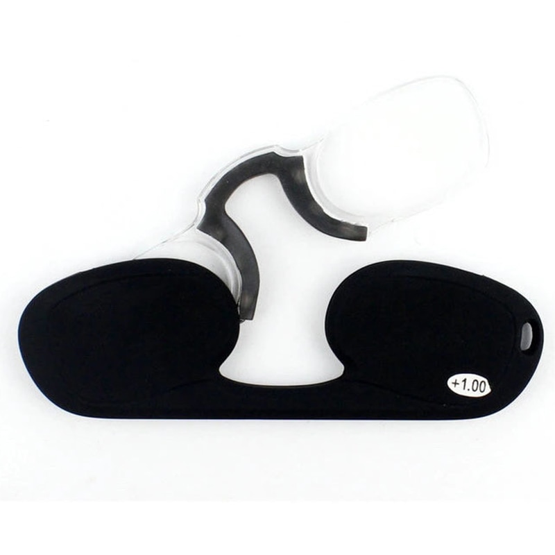 Juli clip neus leesbril mini opvouwbare leesbril heren en dames gemakkelijk mee te nemen met sleutelhanger etui prince-nez glas 5003
