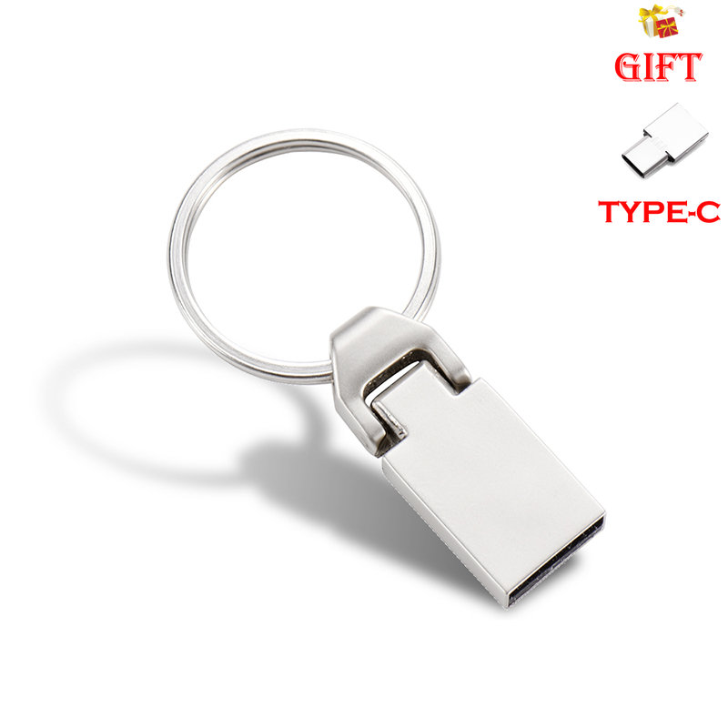 JASTER Mini Metal USB Flash Drives 64GB Silver Key Chain Pen Drive 32GB TYPE-C Adapters Memory Stick 16GB Multifunction Pendrive: black / 1GB