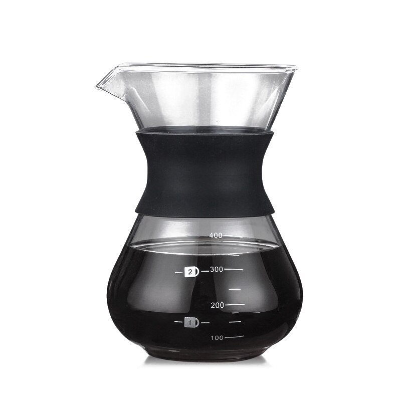 Cafetera Reutilizable de Vidrio y Acero Inoxidable, Máquina de Café Manual de Goteo con Filtro Duradero, Tamaño 200/400ml