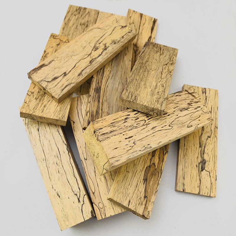 2pcs Natural Spalted Maple Wood Handle Custom Size Maple Pattern 120*40*30mm