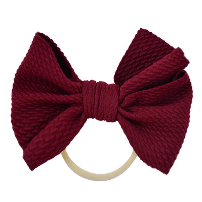 Peuter hoofddoek baby stretch knoop strik meisjes haarband kinderen tulband hoofdband: Wijnrood