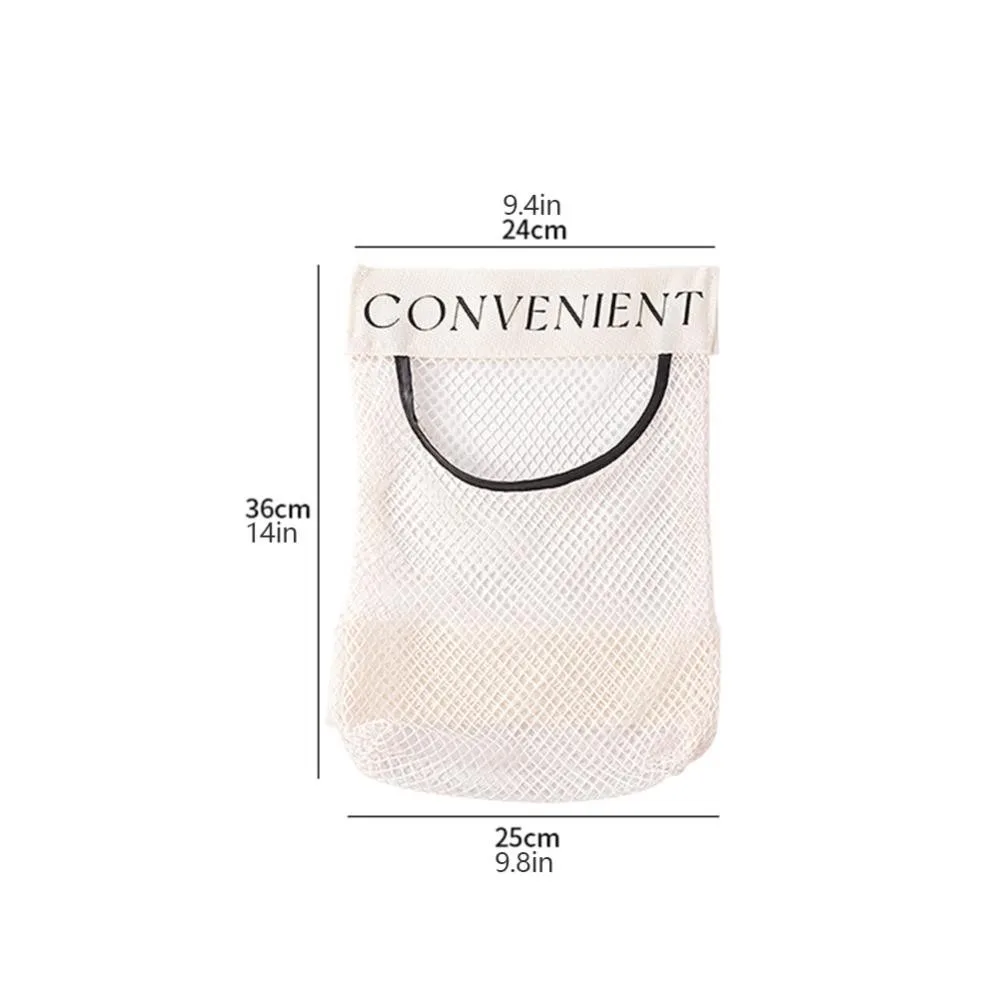 Large-capacity Garbage Bag Holder Hanging Mesh Bags Wall-Mounted Fruit Organizer Storage Tools Net Kitchen Cabinet Accessories