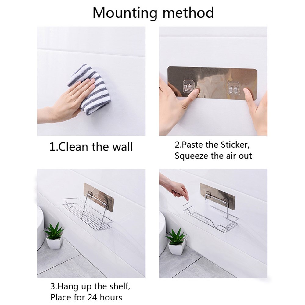 Badeværelseshylde hjørne opbevaringsstativ organizer brusevægshylde med sugekop køkken badeværelseshylder