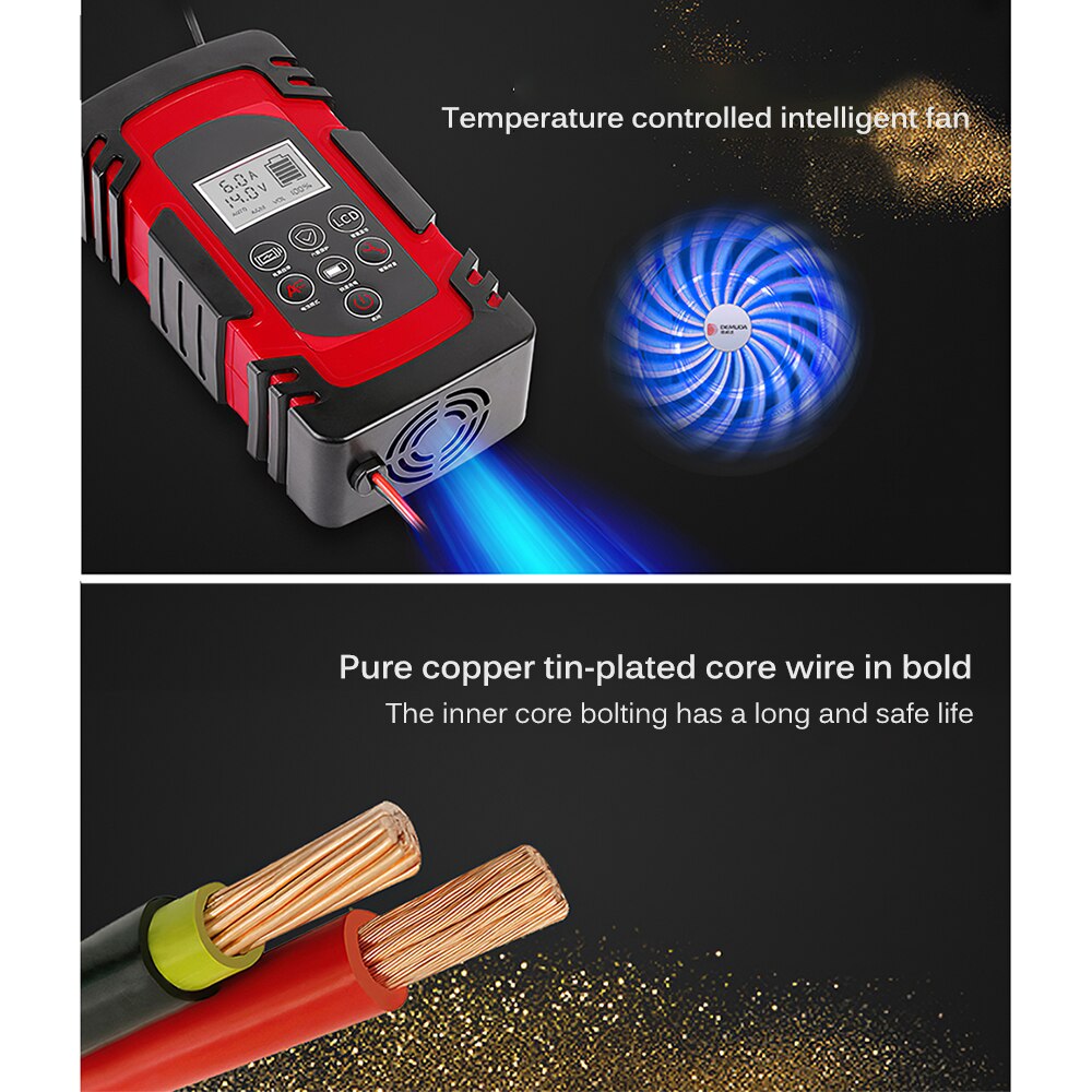 Smart Batterij Lader Auto-acculader 12V/8A 24V/4A Lcd Display Pulse Reparatie Charger Pack voor Auto Motor Suv Automatische