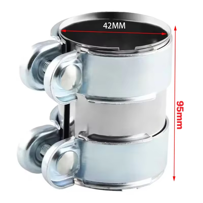 Auspuffklemme aus Edelstahl, 45 mm, 50 mm, 55 mm, 60 mm, 65 mm, 70 mm, 76 mm, Auspuffrohr-Rohrverbinder, Tischler-Hülsenklemme, verstellbare Spitze: dunkel Grau