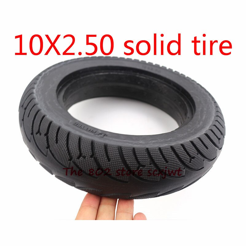 Super 10 inch solid wielen 10x2.50 explosieveilige Effen Banden & aluminiumlegering schijfrem gat velgen voor Elektrische Scooter