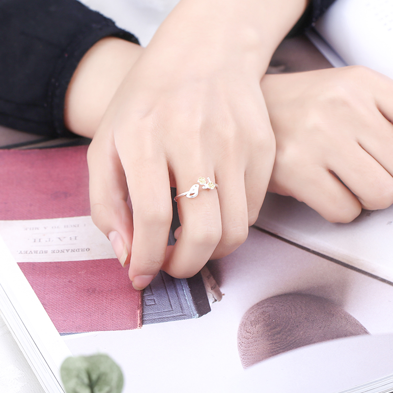 Summer Beach Vacation Vintage New Bird Flower Ring For Women Boho Knuckle Rings Boho nuovi gioielli affascinanti