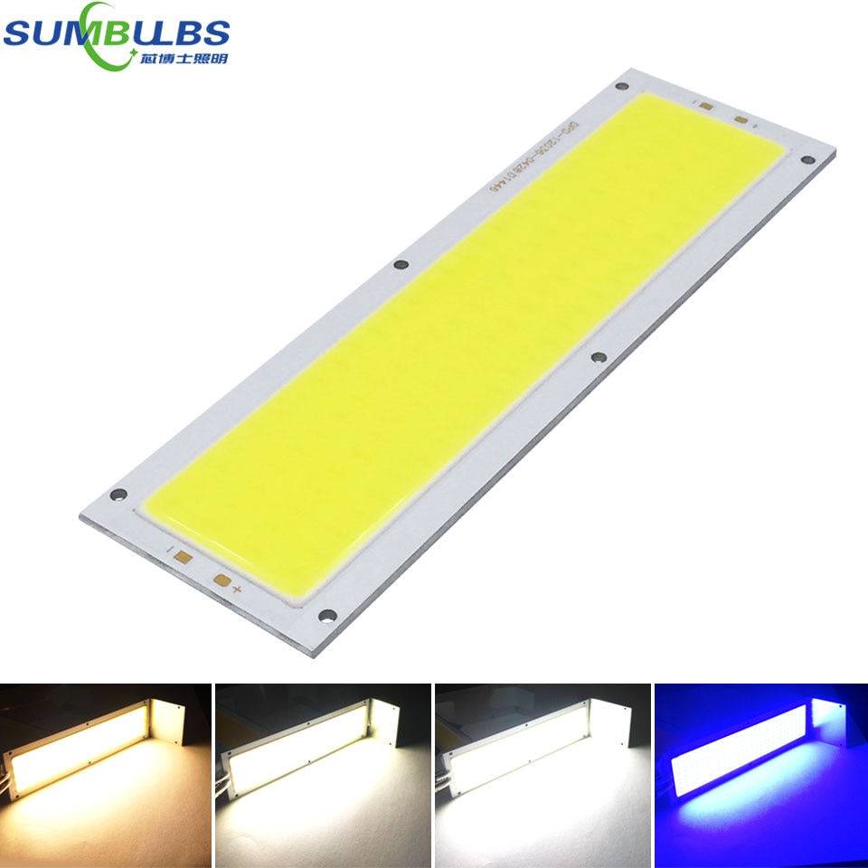 Sumbulbs 10w led lys cob strip pære 12v led panel lampe varm naturlig kold hvid blå farve 120 x 36mm chip led belysning til diy