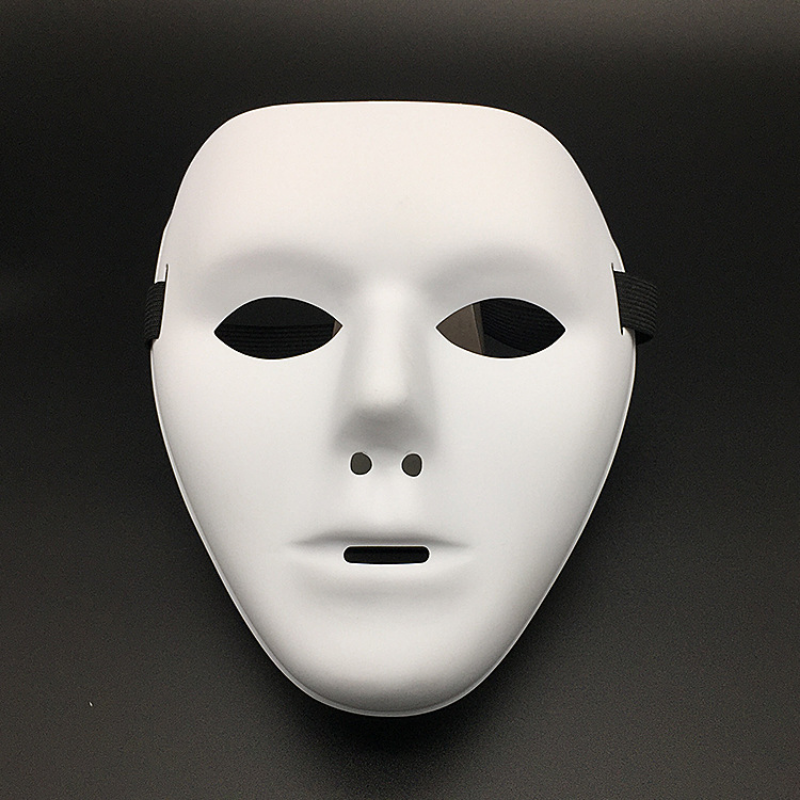 1pcs Full Face Mask Hand-painted Halloween Masquerade Scary Party Supplies Cosplay Costume Accessory Props: WHITE