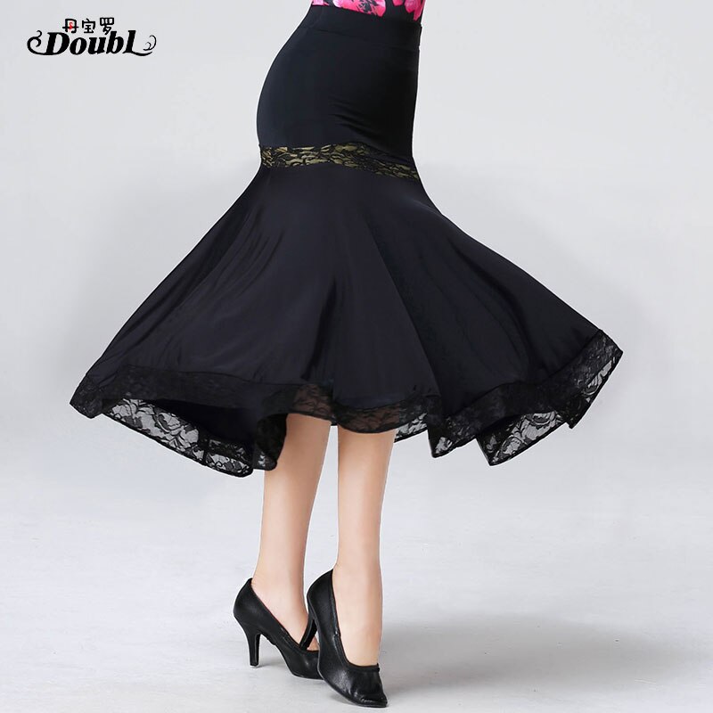 DOUBL-falda de baile larga para baile, Ropa de baile de salón, estilo, estándar nacional, práctica moderna, envuelta en la cadera,: XXL