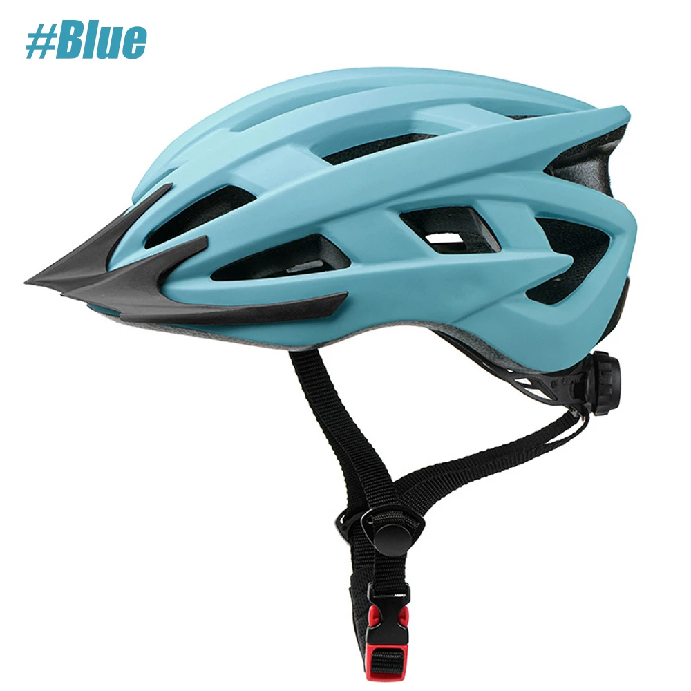 Bike Helmet for Adult Men Women with Suggested Fit 58-62cm, Lightweight with Adjustable Side and Chin Strap, Bike Accessories: Blue
