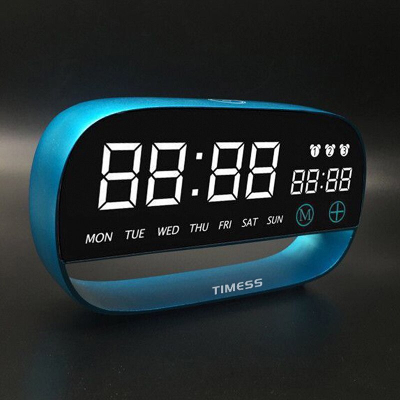 TIMESS Alarm Clock Digital Electronic Clock Touch Sensing With Backlight Snooze Function LED Clock: blue