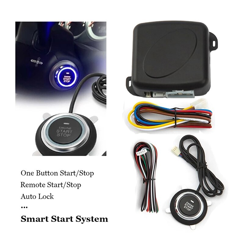12V Car Remote Engine Starters Button Door Lock Keyless Entry System Central Locking Alarm System Kit