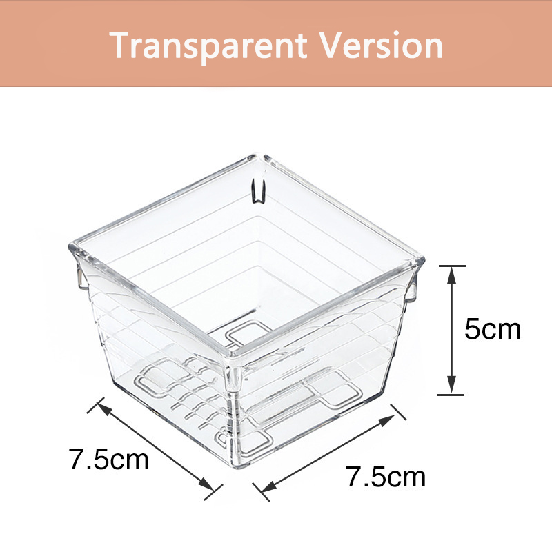 Clear Drawer Organizer Transparent Drawer Divider Storage Box Bins Case for Utensil Cosmetic Groceries Kitchen Tableware: Pink