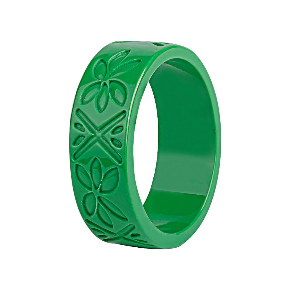 GuanLong Small Size Resin Carved Bangle Bracelets for: Dark Green