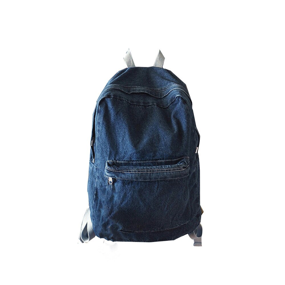 Femmes sac à dos garçons fille unisexe sac à dos sacs d'école sac à dos Denim travail voyage sac à bandoulière adolescent décontracté rétro sac à dos # LR2: Dark Blue