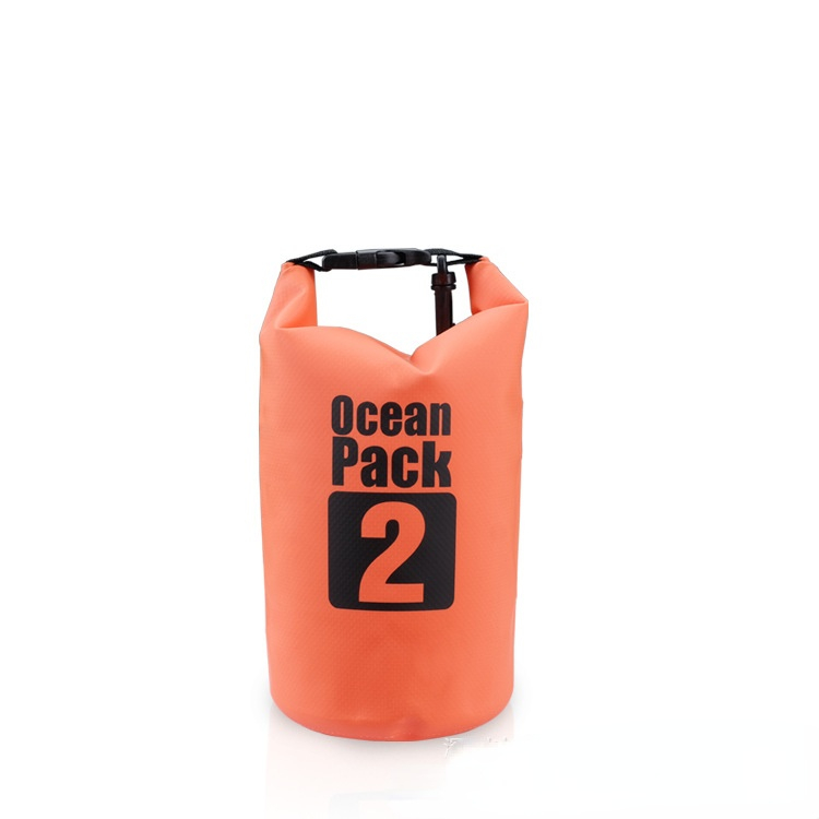 Pvc Zak Waterdichte Tas 2L Outdoor Zwemmen Tas Duiken Compressie Opslag Dry Bag Voor Man Vrouwen Kajakken Rugzak Strand Tassen: Orange