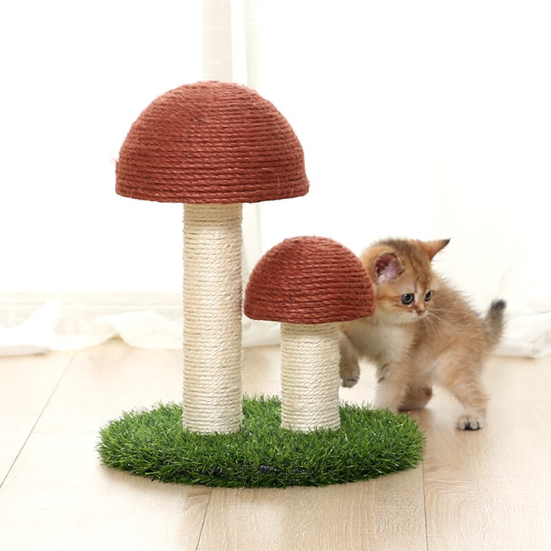 Chat escalade cadre lin naturel Tongtian colonne champignon gratter colonne Simulation pelouse résistant à l'usure jouet pour animaux de compagnie