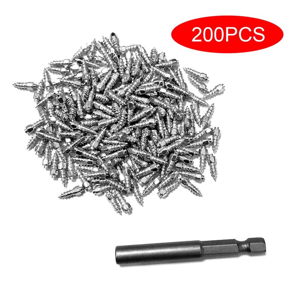 Clavos de acero de tungsteno antideslizantes, novedad de 200 Uds., tornillos de rueda de neumático duraderos para neumáticos Premium, coche Atv, emergencia de invierno: Default Title