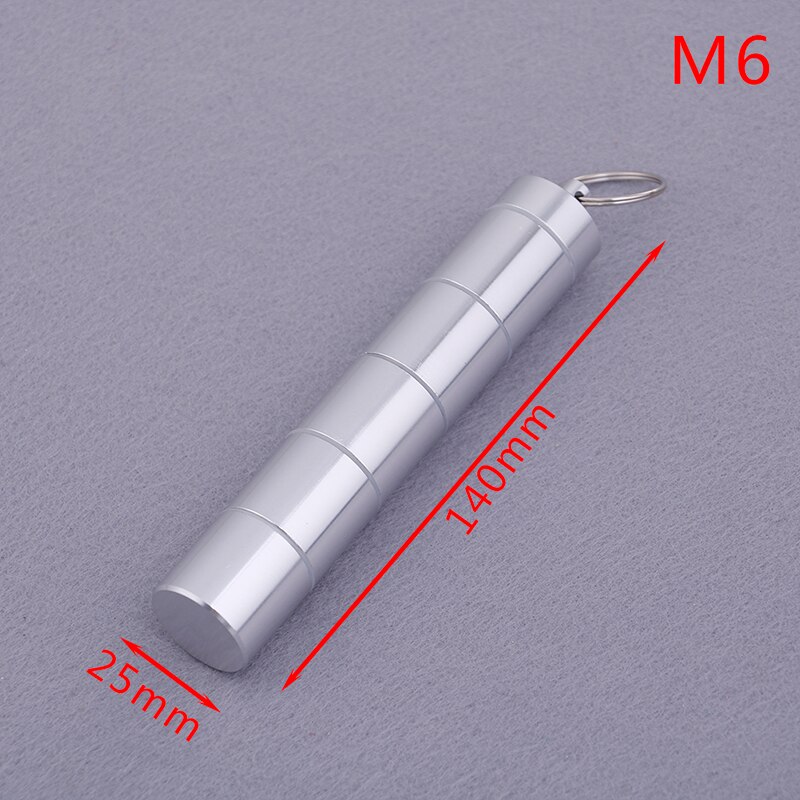 Vattentät kapselform pillerfodral i aluminium nyckelring utomhusficka pillerhållare behållare delikat tätning medicinförpackning: 140mm inte åtskilda