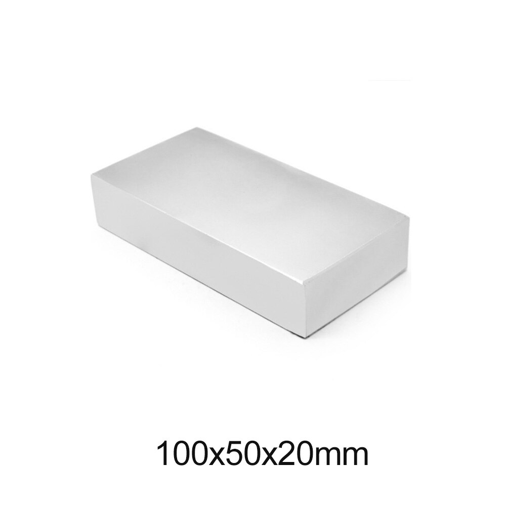 1 Pc 100X50X20 Grote Cuboid Blokmagneten 100X50X20 Mm Neodymium Magneet 100mm * 50 Mm Permanente Ndfeb Sterke Magneten 100*50*20
