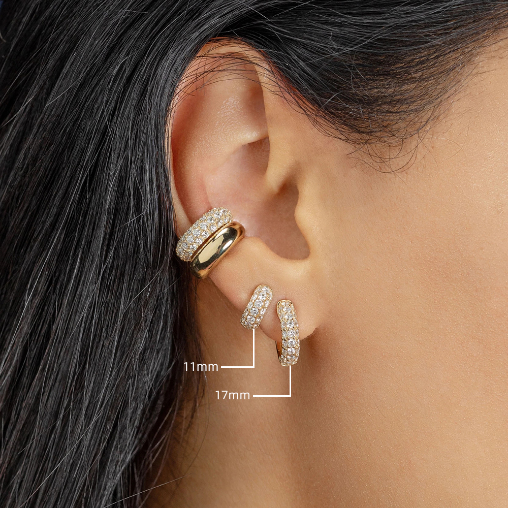 Pendientes Huggie chapados en oro con circonita CZ, aros finos para las orejas, pendiente de cartílago para mujer, pendiente redondo minimalista, joyería Piercing
