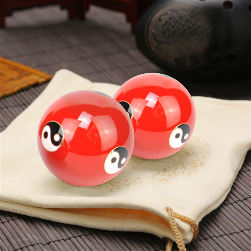 Bola de Baoding azul para ejercicio diario, Bola de Mano china para alivio del estrés, masajeador de terapia, bolas de Fitness para fuerza de mano de 47mm